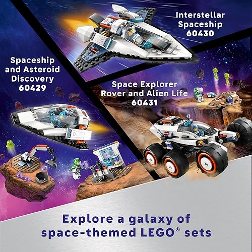 Miniatura 6 de LEGO City Space Explorer Rover and Alien Life Toy, regalo espacial para niños y niñas a partir de 6 años con 2 minifiguras, robot y figuras