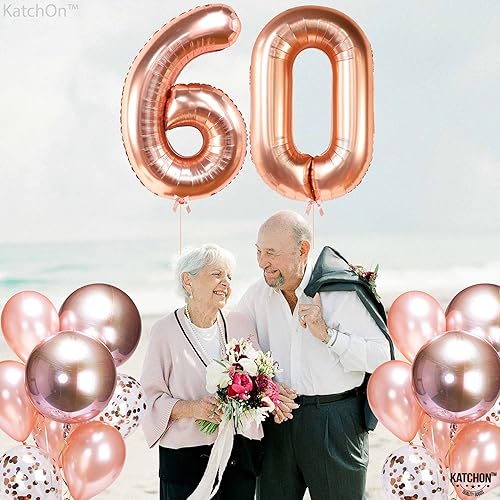 Vista 44 de KatchOn, Globos morados grandes del número 60, 40 pulgadas, globos de cumpleaños de 60 años, decoraciones moradas de 60 cumpleaños, globos de 60