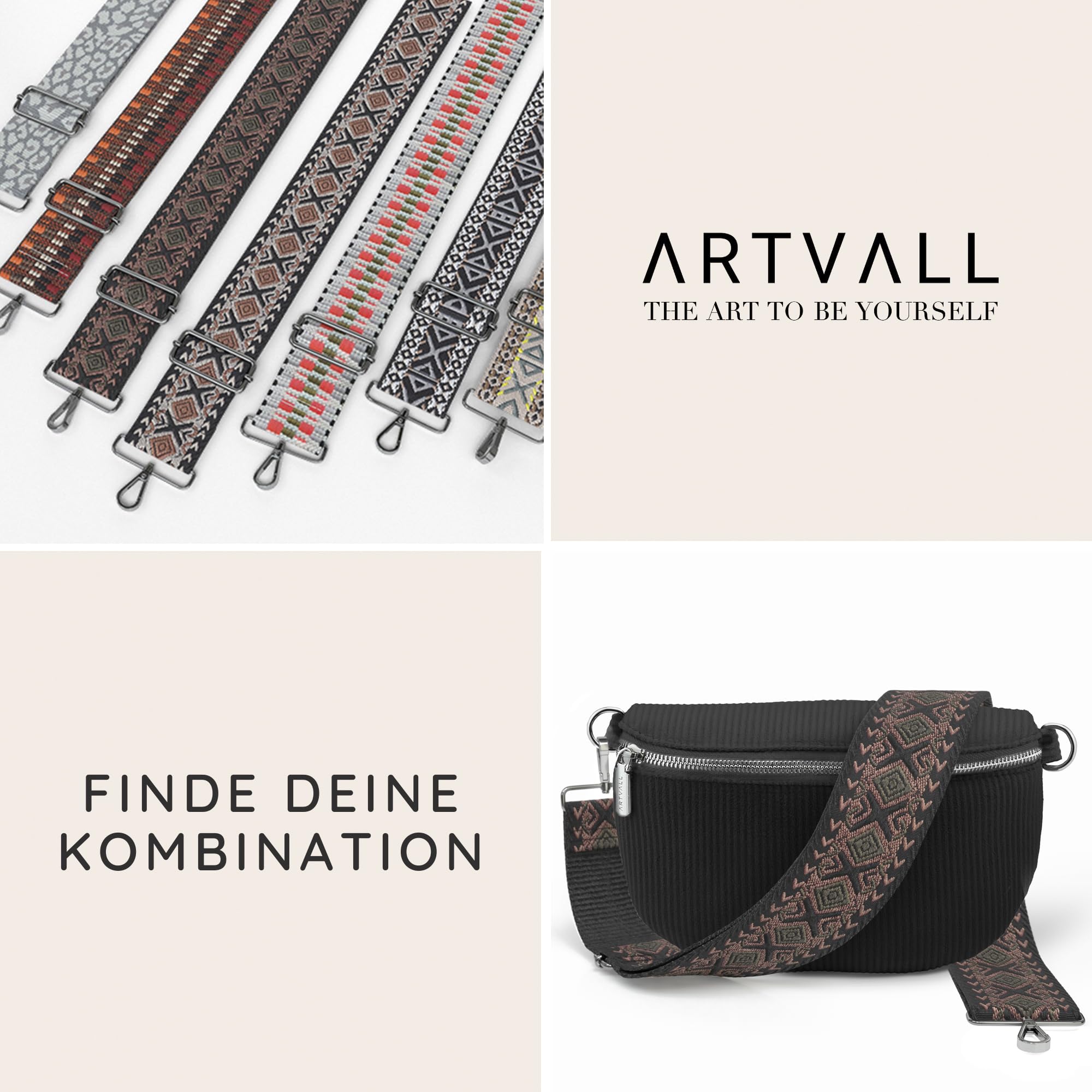 Umhängetasche Cord Tasche Handtasche weiche Cordtasche Bauchtasche Klein mit Schultergurt Design Taschenband abnehmbar verstellbares Riemen Crossbody Bag Hüfttasche Damen mit Reißverschluss