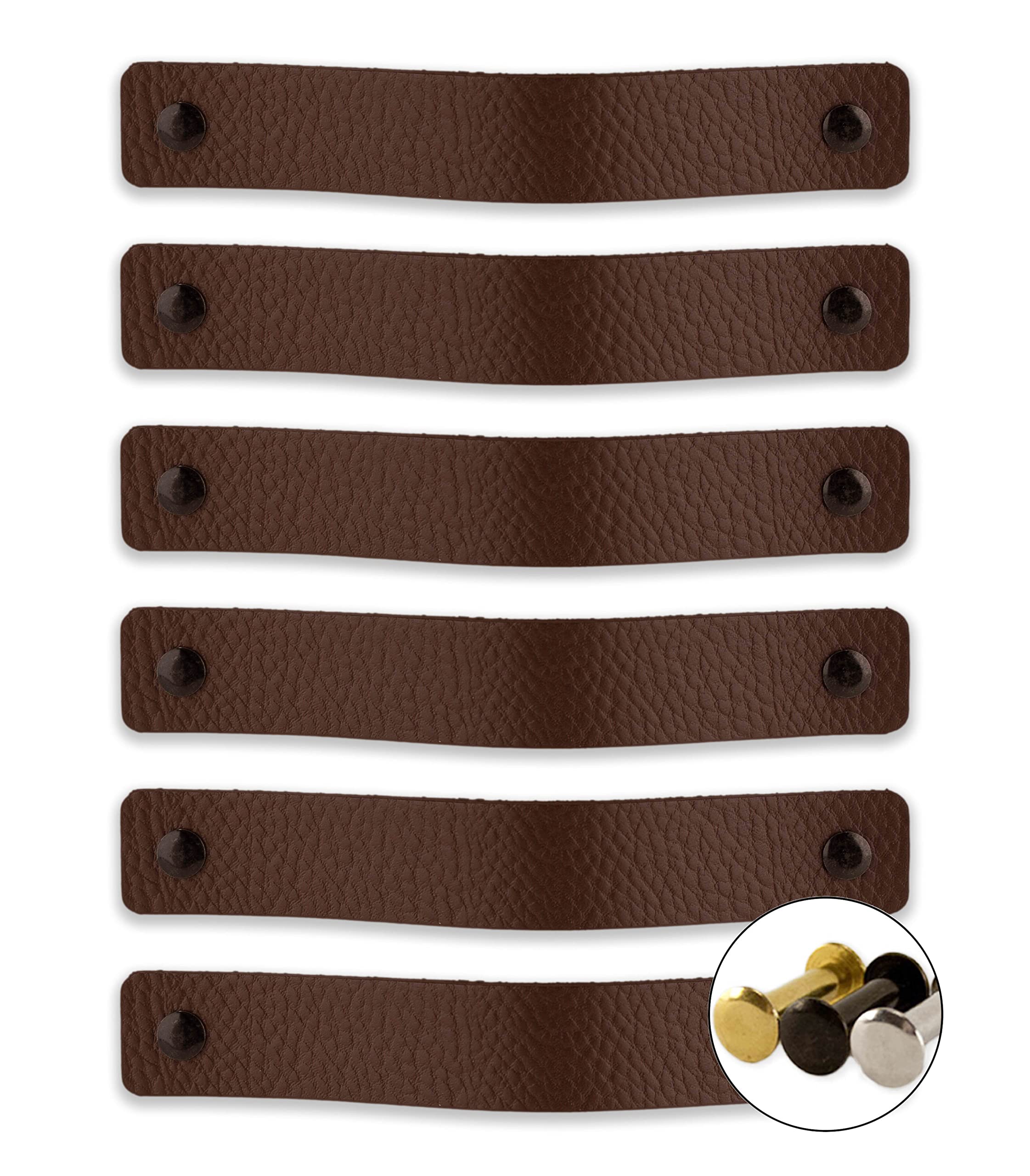 Brute Strength – Leather Cabinet pulls – 20 x 2,5 cm – Brown – Pack of 24 — image 1