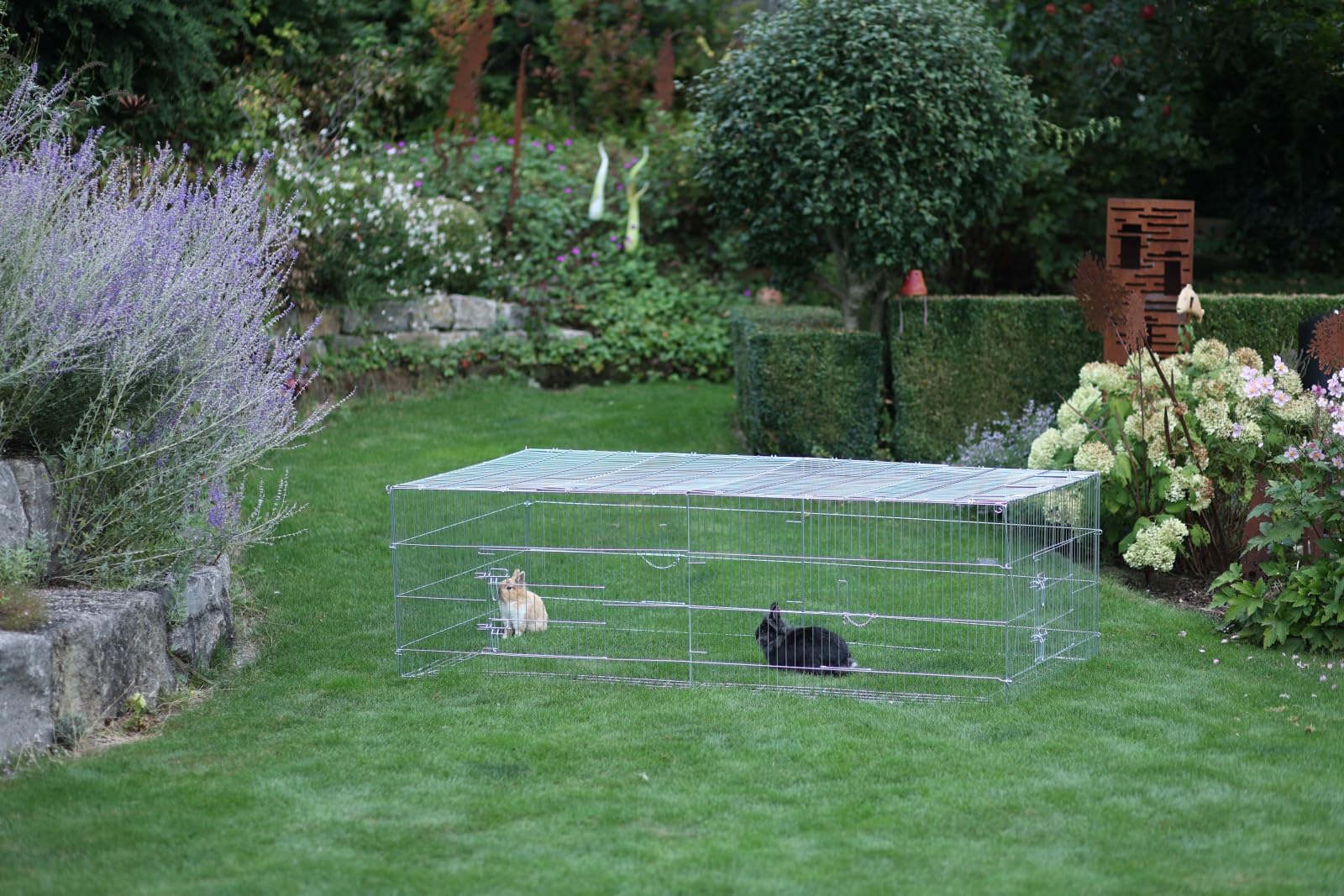 Kerbl Pet Freigehege mit Ausbruchsperre, 230 x 115 x 70 cm, mit Sonnenschutzabdeckung, 4 x seitlichen Türen, langlebig