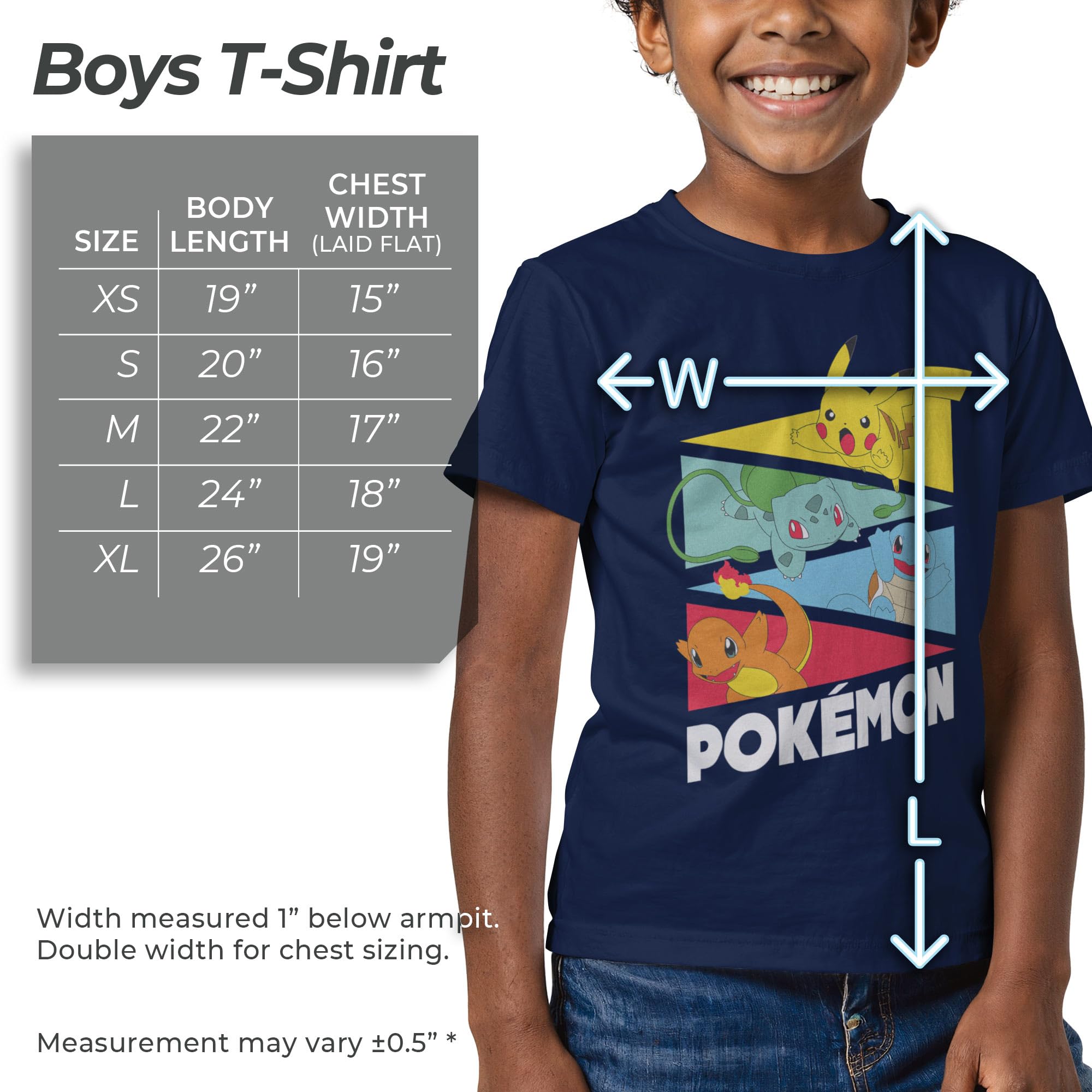 Pokemon Unisex-Kinder Starter Pendents T-Shirt