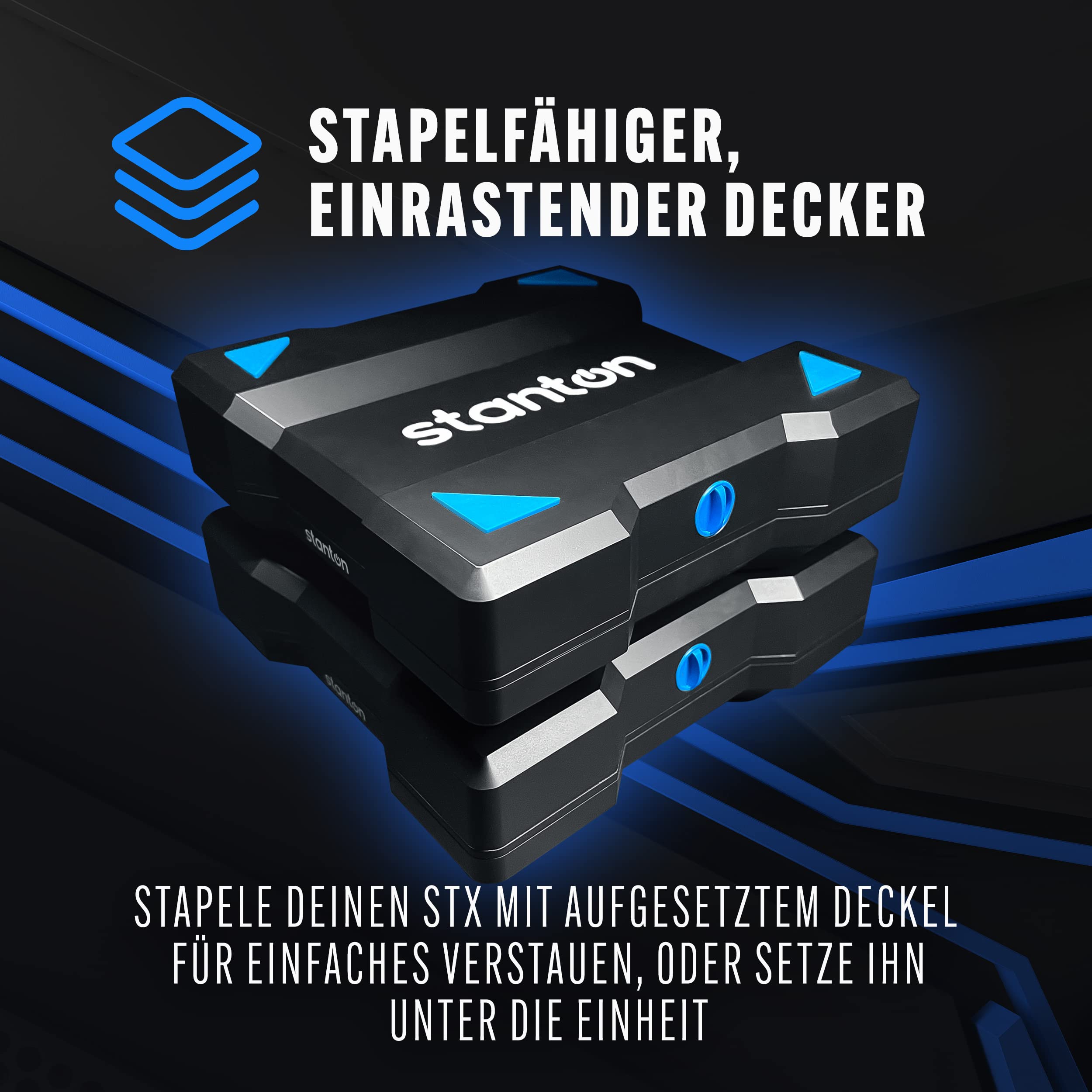 Stanton STX - Tragbarer Scratch DJ-Turntable mit Innofader Nano Crossfader, Bluetooth, Pitch Slider, USB Recording, Lautsprecher, 2 Akkubatterien