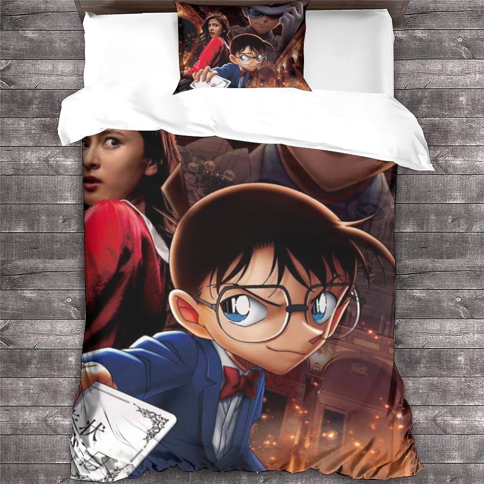 Detective Conan 3D Imprimé Housse De Couette Literie pour Adultes Et Adolescents Décor De Chambre Anime Movie Parure De Lit 3 Pièces en Microfibre avec Taies d'oreiller Single(135x200cm Detective Conan 3D Imprimé Housse De Couette Literie pour Adultes Et Adolescents Décor De Chambre Anime Movie Parure De Lit 3 Pièces en Microfibre avec Taies d'oreiller Single(135x200cm