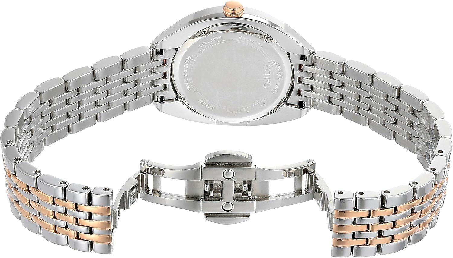 Bulova Ladies' Modern Millenia Diamond Dial Stainless Steel 3-Hand Quartz Watch, Black Mother-of-Pearl Dial, Edge to Edge Crystal Style: 96P172
