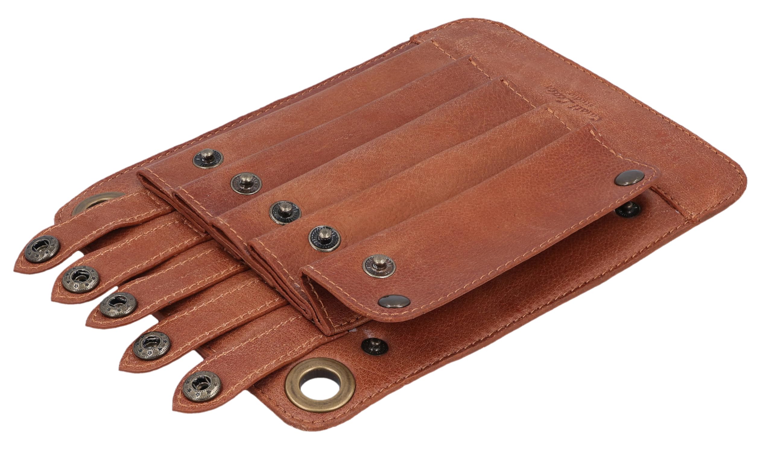 Gusti Pino - Bolso bandolera de piel para peluquería y herramientas, color marrón