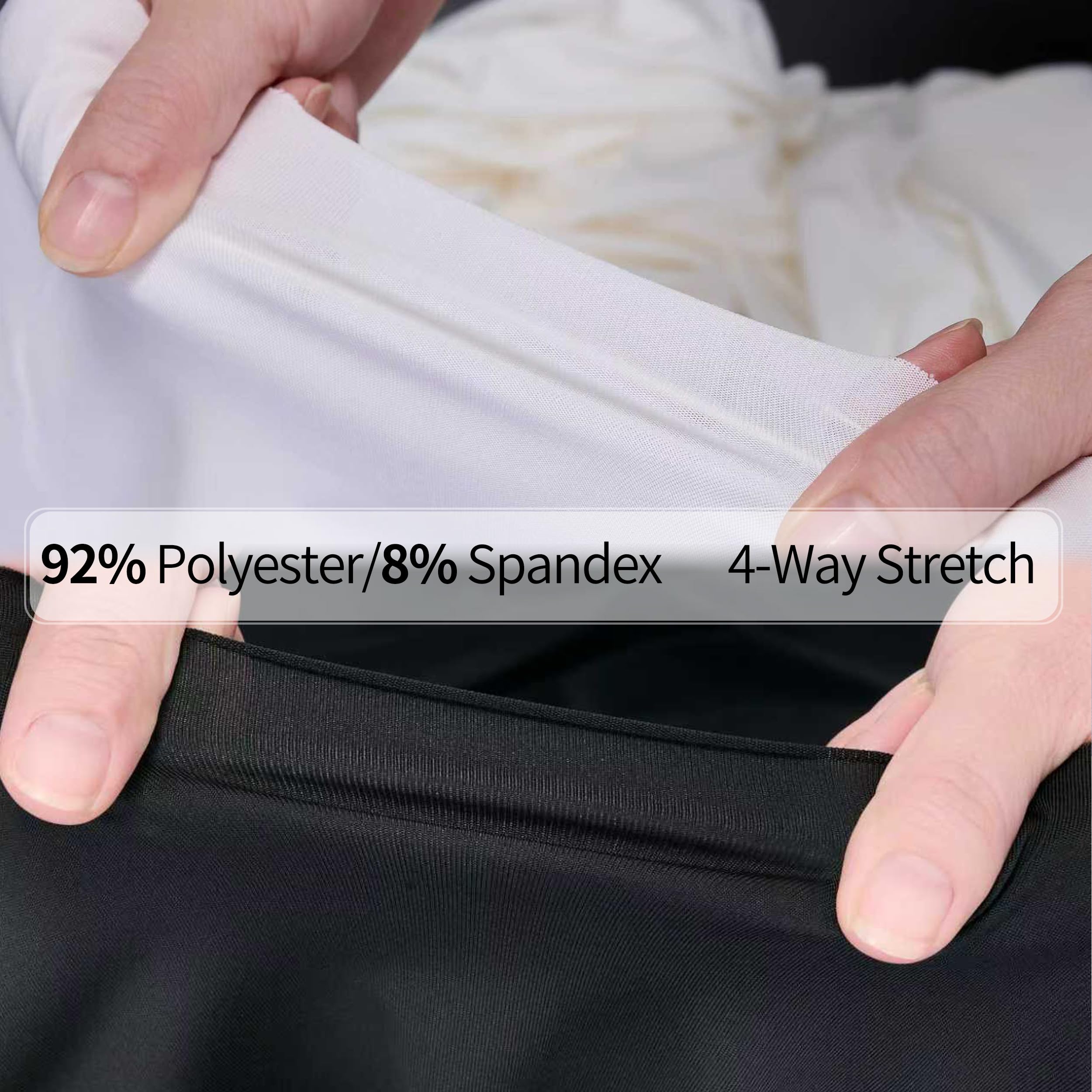 68" Wide Four-Way Stretch Spandex Polyester Fabric By The Yard Medium Weight Soft & Breathable & Drapable Broadcloth for Apparel, Accessories,Decorations & DIY Crafts (Black, 68" x 2 Yards) - 5