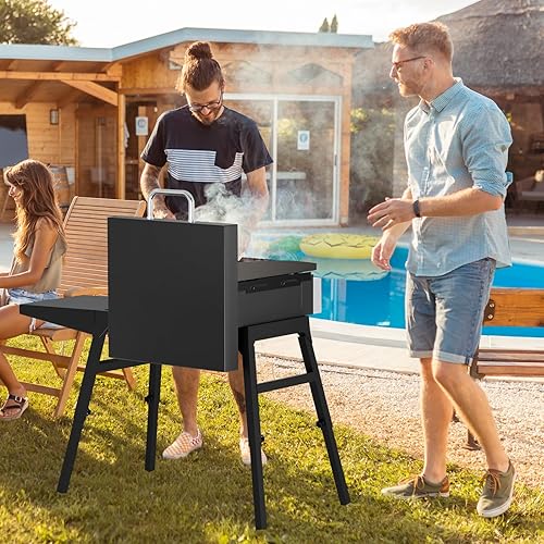 Miniatura 7 de 5010 Tapa superior de tapa dura con asas de acero inoxidable y protector contra el viento para parrilla Blackstone de 17 pulgadas, accesorios de