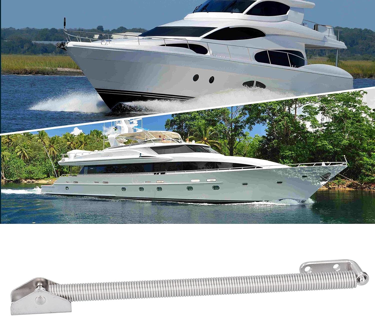 Molla per Portello della Barca 10-1/4in Hardware di Supporto per Porta di Cabina in Acciaio Inossidabile 240mm per Barra di Yacht per Barche Marine