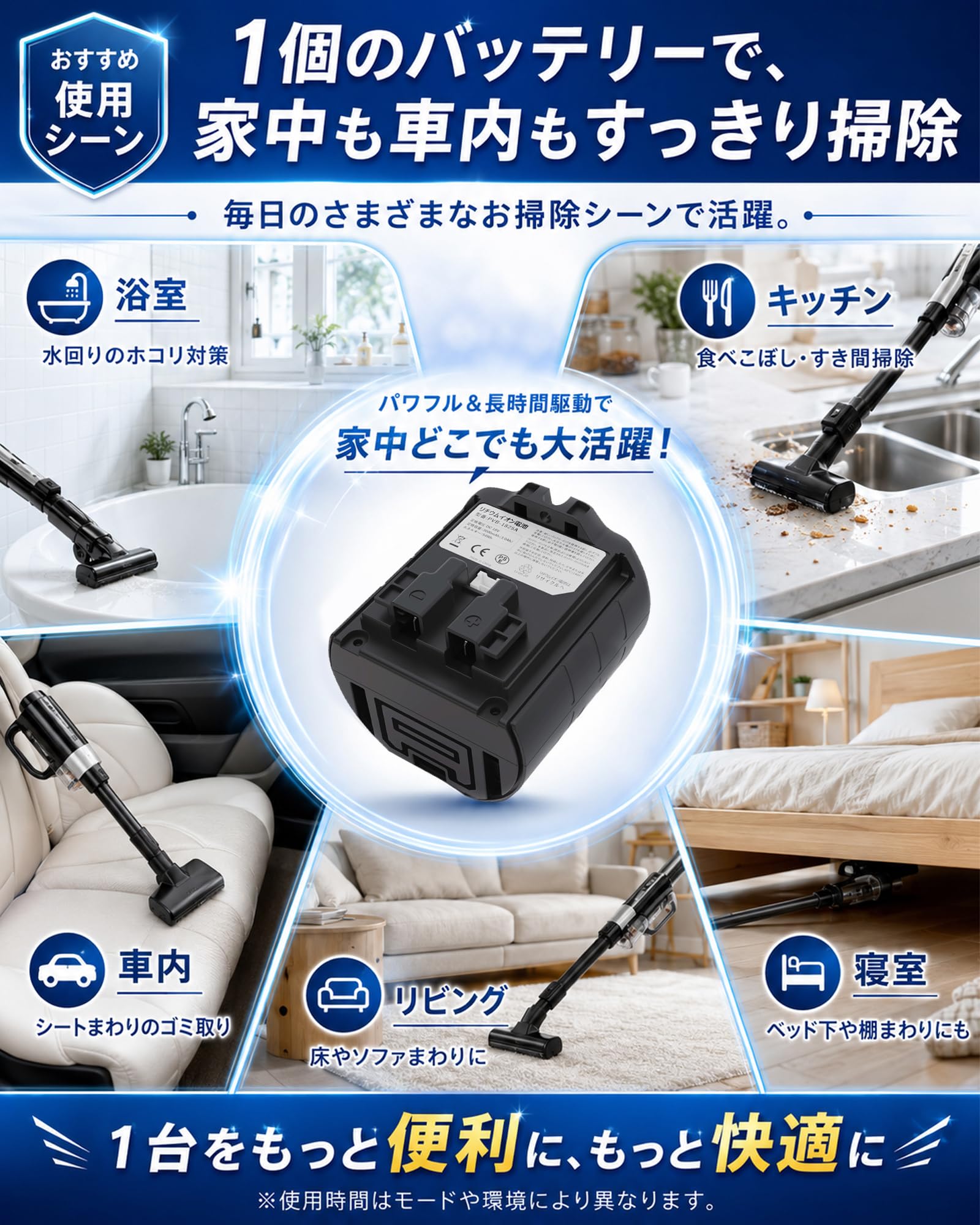Amazon.co.jp: VacuVolt PVB-1825A 互換バッテリー 18V 3000mAh PV