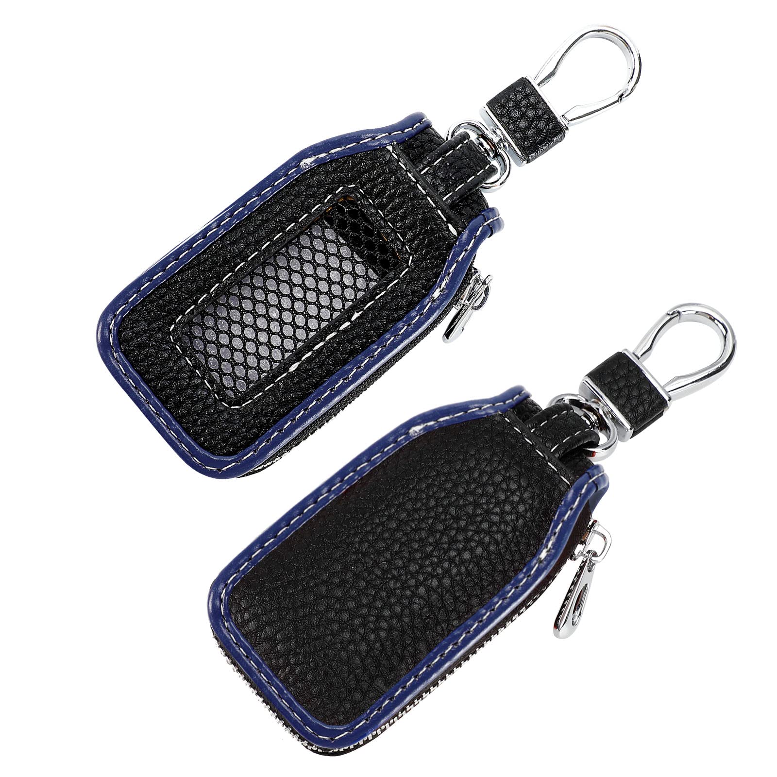 2 Pieces Leather Car Key Chain Case Holder Car Key Case Key Fob Protector Car Key Fob Cover Case (Violet)