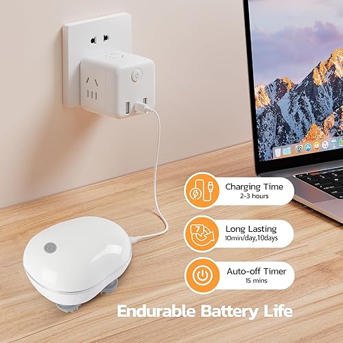 Miniatura 5 de Masajeador eléctrico para gatos y perros de interior. Masajeador de cabeza de gato de mano con 4 cabezales de masaje de silicona, masajeador