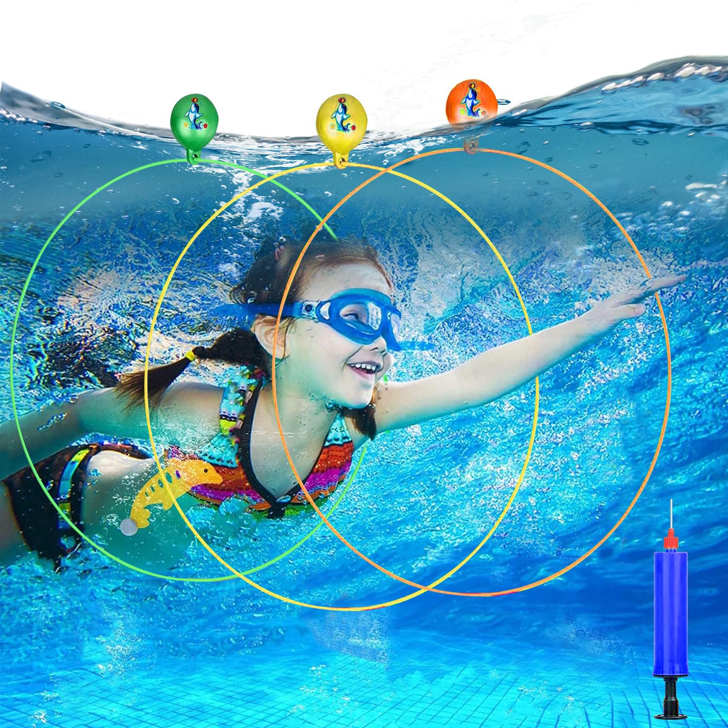 Aomantic Sarl Anillos de Buceo, Juguetes de Buceo, Juguetes Subacuáticos para Niños, Juego de Anillos de Buceo, Juguete de Natación Buceo, Juguetes para Piscina Natación, para Entrenamiento de Buceo