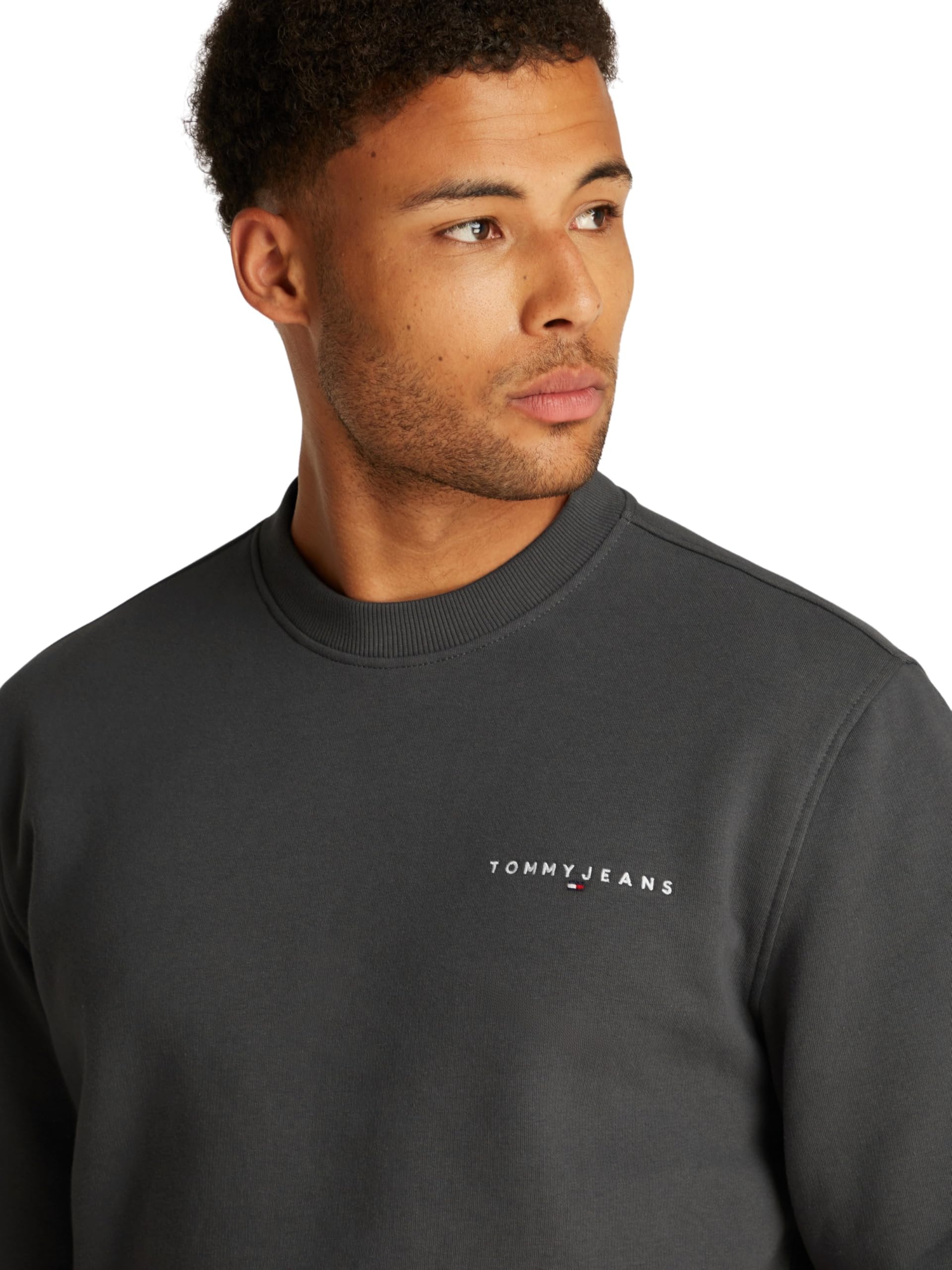 Tommy Jeans Uomo Felpa Linear Scollo Rotondo