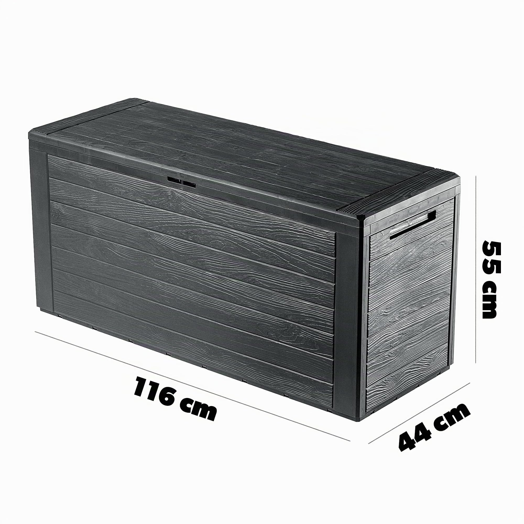 KADAX Coffre de Jardin 280 L Boîte de Rangement Plastique Anthracite