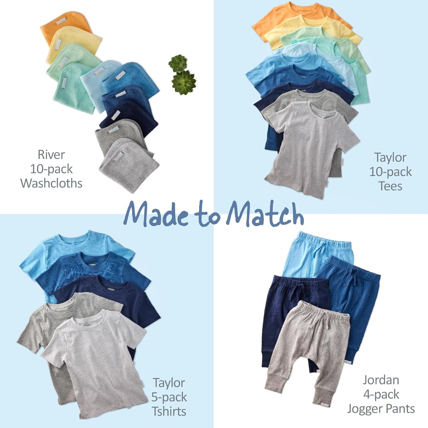 London 5-Pack Long Sleeve T-Shirts​ 100% Organic Cotton for Baby, Toddler, Girls & Boys​ - Image 4