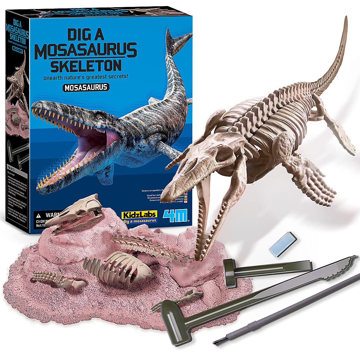 4M KidzLabs Scava e Crea Scheletro Dinosauro - Pteranodonte | Gioco Educativo per Bambini - Scopri e Ricostruisci Fossili Preistorici | Set Paleontologia