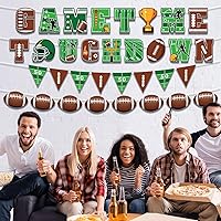 Vista 6 de Decoraciones de remolinos colgantes de fútbol americano, suministros de pancarta de cumpleaños que incluyen banderines de tiempo de juego, espirales