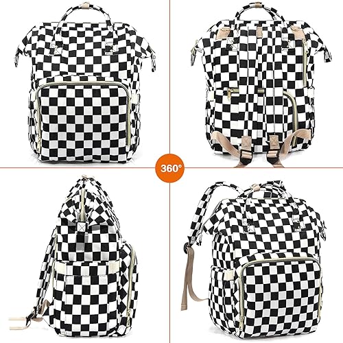 Miniatura 7 de LIMHOO Mochila para pañales 3 en 1, bolsas de bebé grandes multifunción con cambiador y correas para cochecito, bolsa de pañales impermeable para el