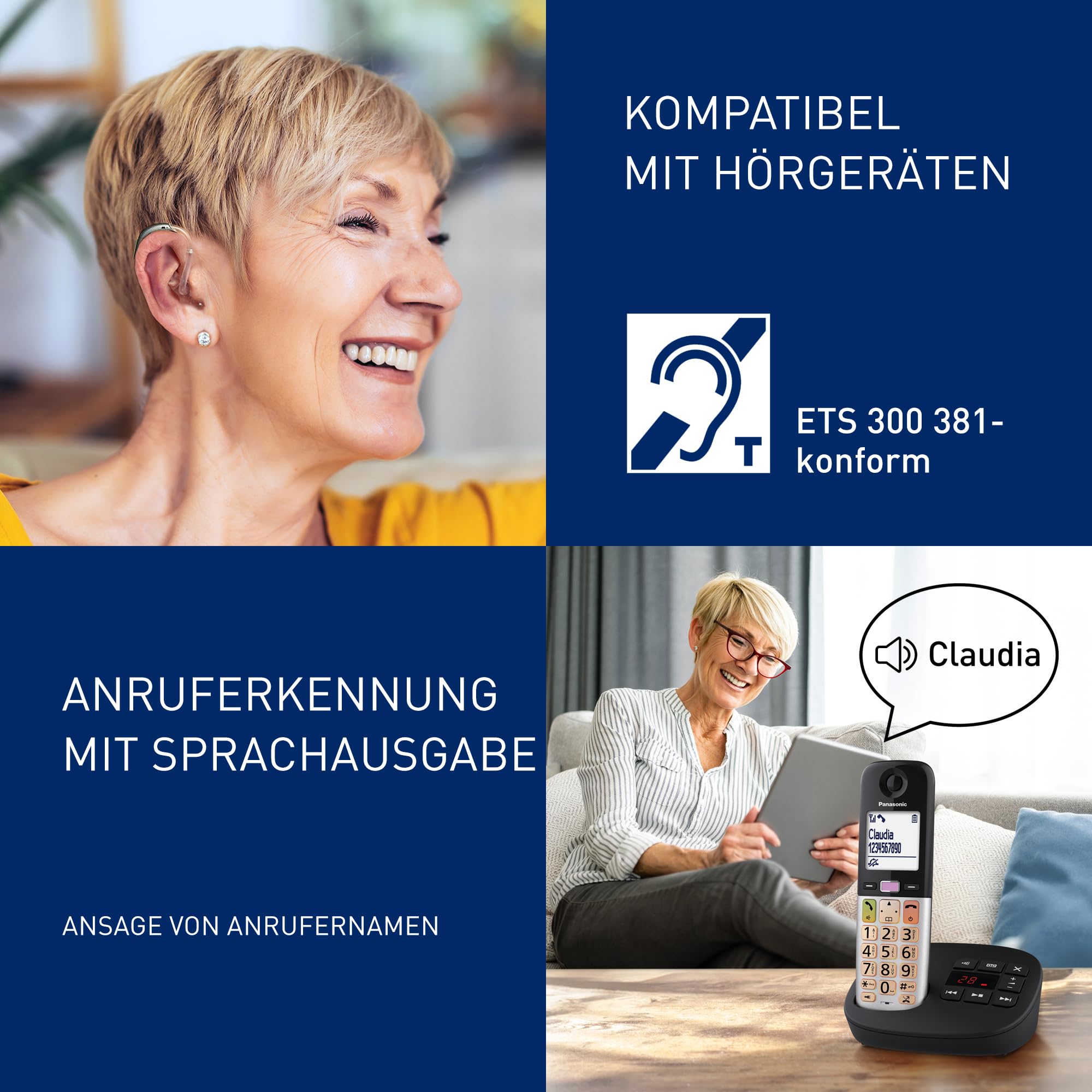 Panasonic KX-TGU430EXB digitales schnurloses Telefon mit Anrufbeantworter – Bild 5
