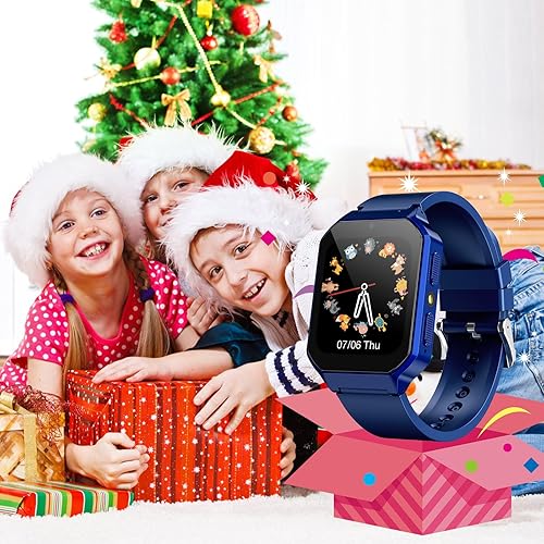 Miniatura 7 de DERUI Reloj inteligente para niños de 3 a 12 años y niñas, 26 juegos de rompecabezas, reloj inteligente con cámara, podómetro, cronómetro,
