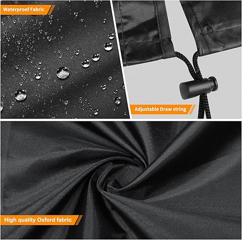 Miniatura 10 de Cubierta de parrilla para parrilla Blackstone de 22 pulgadas, cubierta de parrilla de barbacoa de material Oxford impermeable con cordones, cubierta