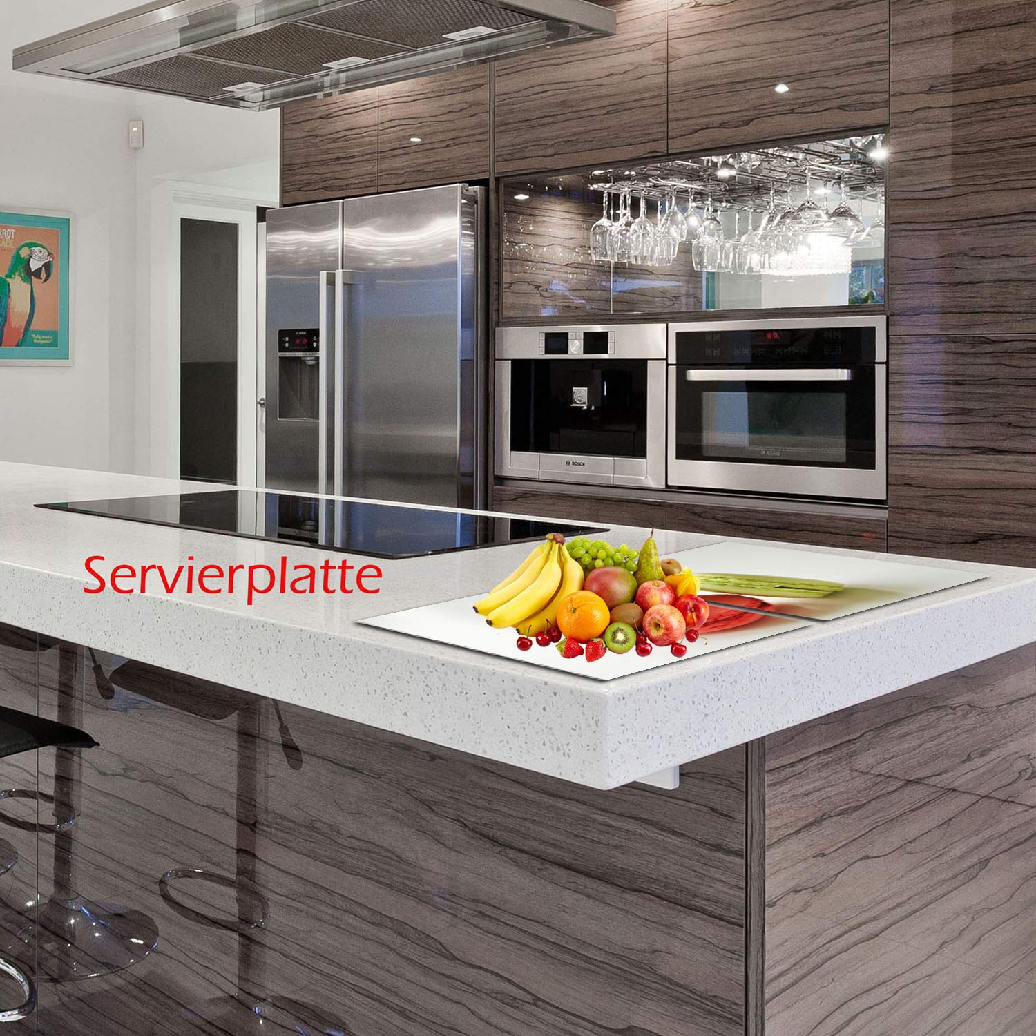 Placa para cubrir la vitrocerámica, 2 piezas, 2 x 40 x 52 cm, para cocinas de inducción, multicolor