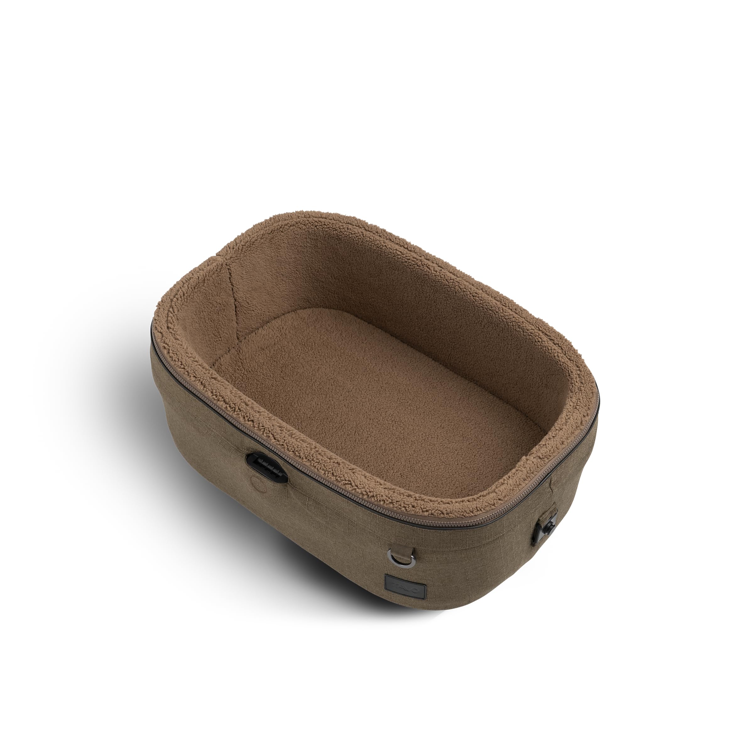 Tavo Maeve Seggiolino auto piccolo per animali, con manico flessibile e Base ISOFIX, 2 materassini, adatto per cani e gatti fino a 12 kg (Brindle)