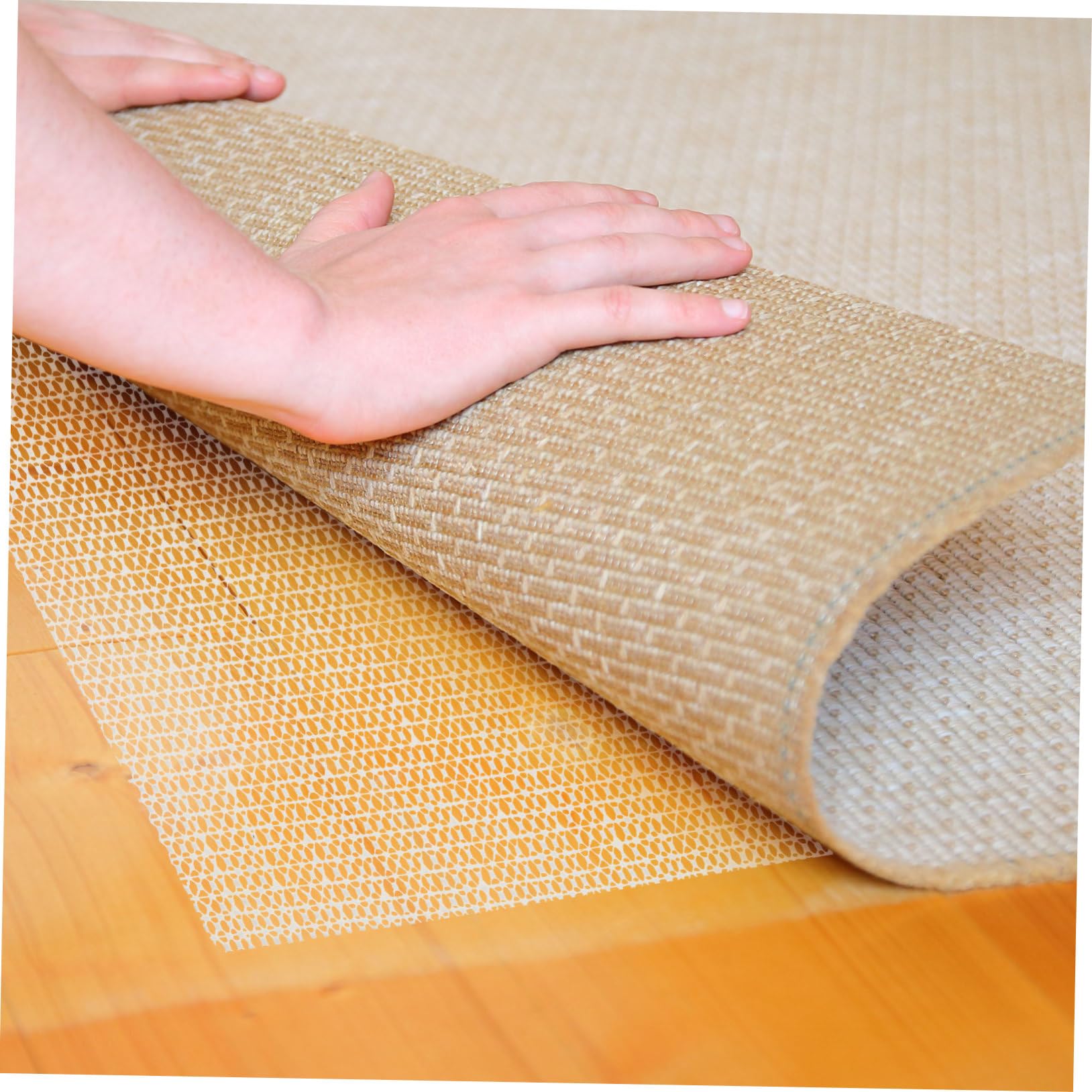 Gatuida Tapis et Empêche Le Glissement Antidérapant 200x300 Cm Blanc en PVC Protège Les Sols en Bois Dur pour Tapis de Couloir et Escalier