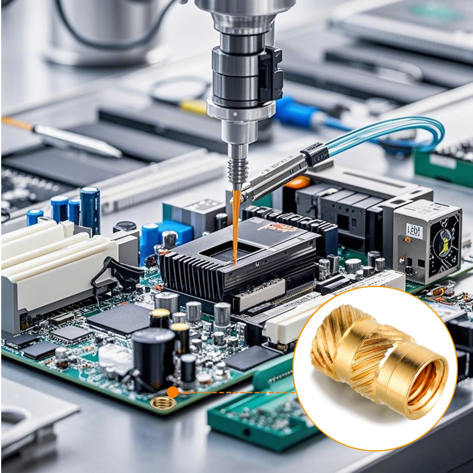 Einschmelzgewinde Einpressmuttern per Stampa 3D – Set da 360 Pezzi Inserti Filettati in Ottone M2.5/M3/M4/M5/M6 – Per Elettronica, Auto, Costruzione di Dispositivi
