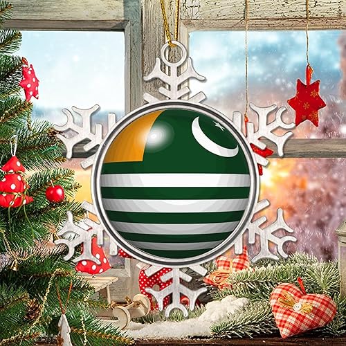 Vista 83 de Bandera de Kenia, adornos colgantes para árbol de Navidad, copo de nieve nacional, adorno de metal, recuerdo de Navidad, regalo de Kenia, decoración