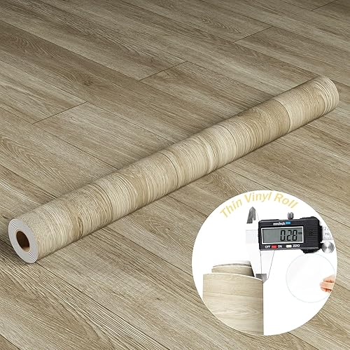 Miniatura 5 de Oxdigi Rollo de vinilo autoadhesivo para suelos de madera, calcomanías temporales impermeables para sala de estar, dormitorio, cocina, caravana,