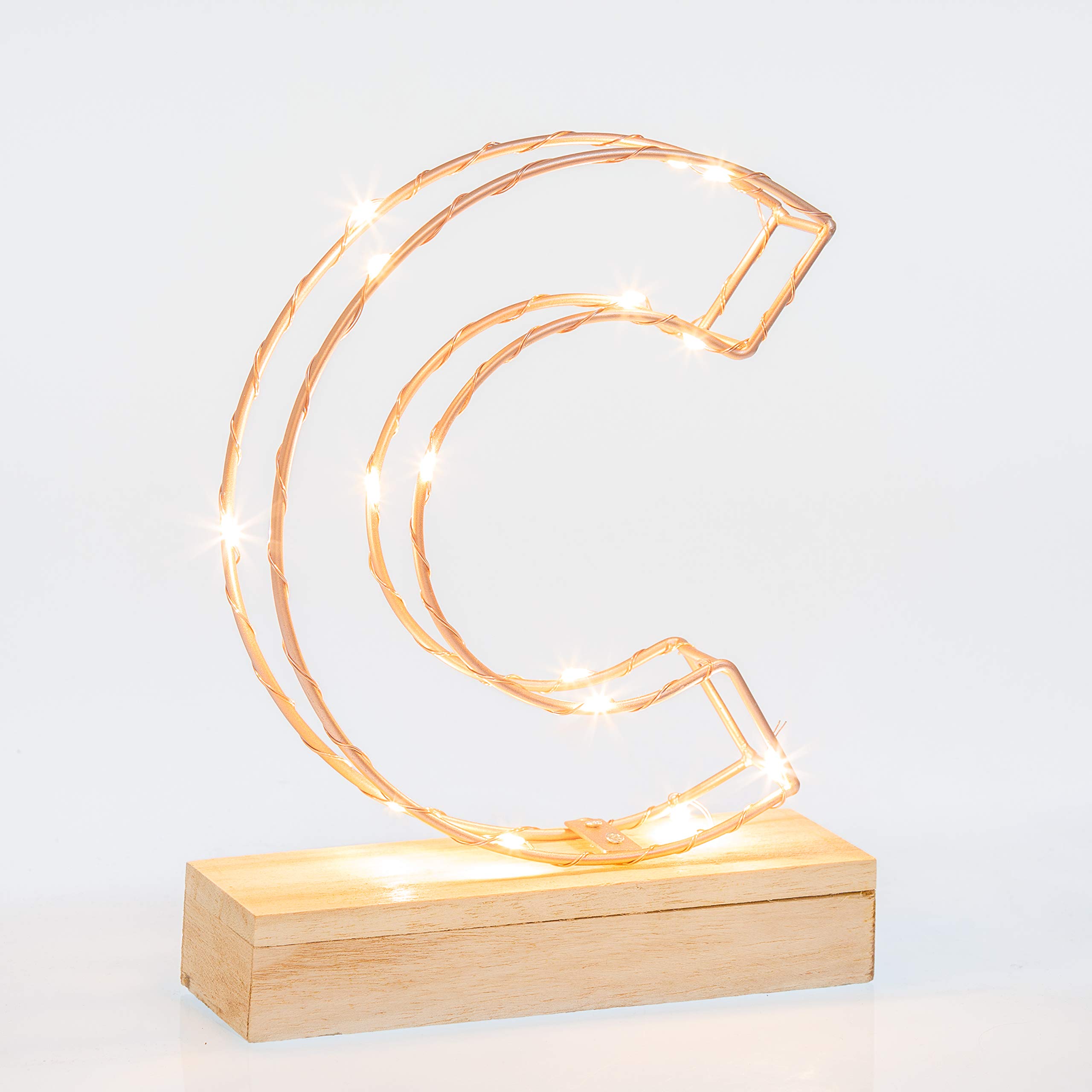 Echo Three Letter Light Wire Frame C - Rose Gold
