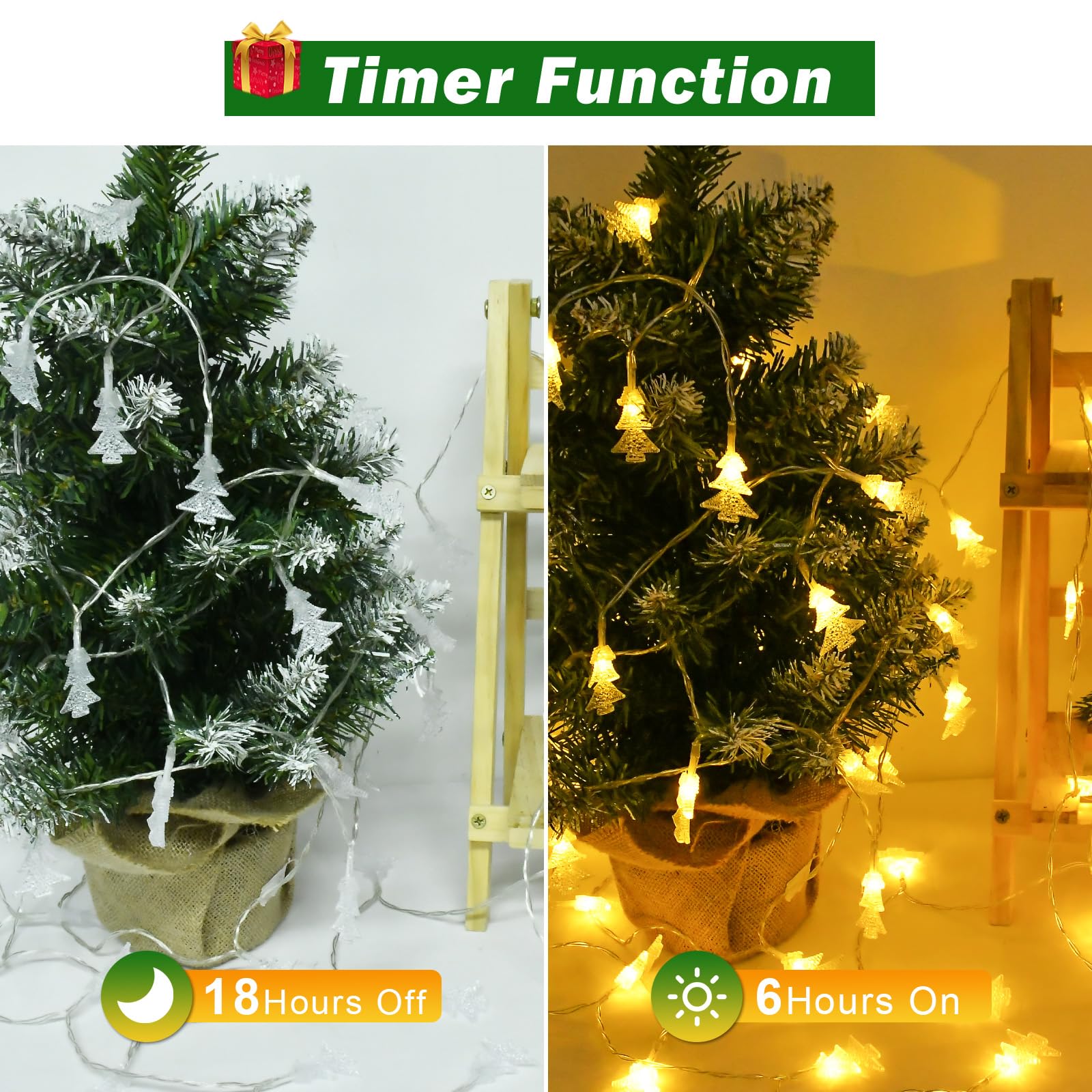 Guirlande Lumineuse Flocon De Neige, 6 M, 40 LED, Fonctionnement à