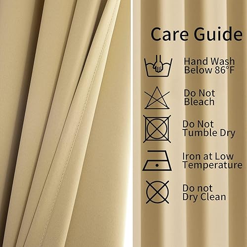 Miniatura 254 de Pickluc Cortina opaca con ojales para dormitorio, cortinas de bloqueo de luz, aislamiento térmico, reducción de ruido, 42 pulgadas de ancho x 84