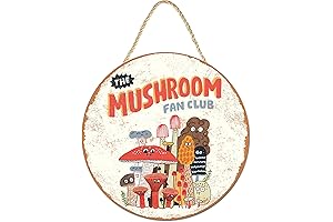 The Mushroom Fan Club: Vintage-Inspired Hanging Wood Decoration for Nature Enthusiasts