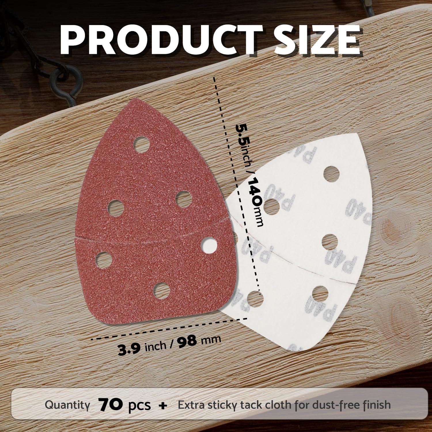 S&F STEAD & FAST Mouse Sander Schleifpapier-Sortiment, 70 Stück, 6 Löcher, Maus-Schleifpads für Ryobi Detailschleifer, Körnung 40, 60, 80, 120, 150, 220, 320, Mausschleifer, Pads, Ryobi Schleifpads