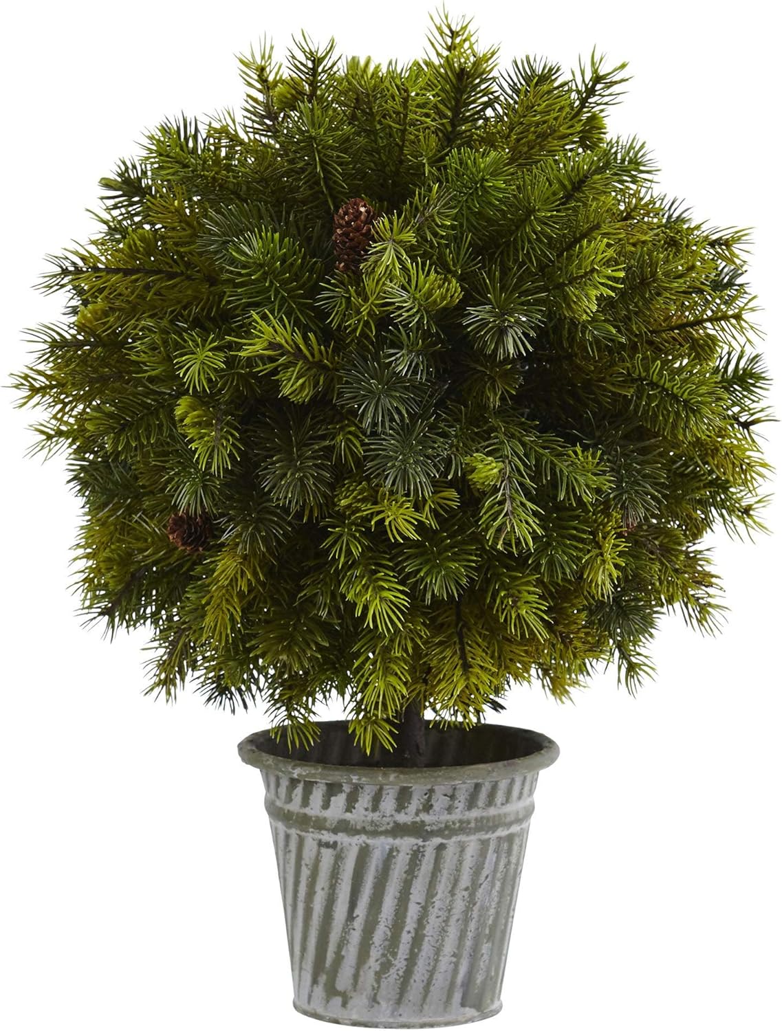 Nearly Natural 4558 18" Pine Ball in Iron Top