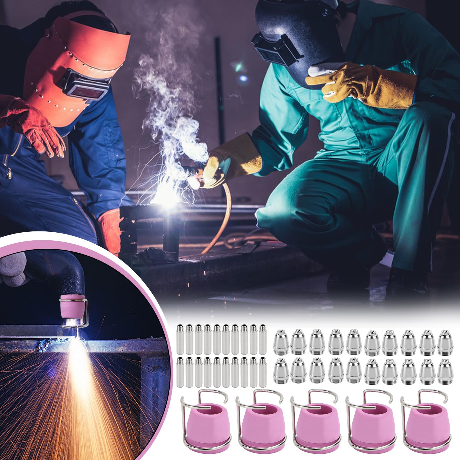Parkside SG-55 AG-60 WSD-60 Lot de 50 accessoires pour coupe-plasma, buse de découpe plasma, buse et électrode