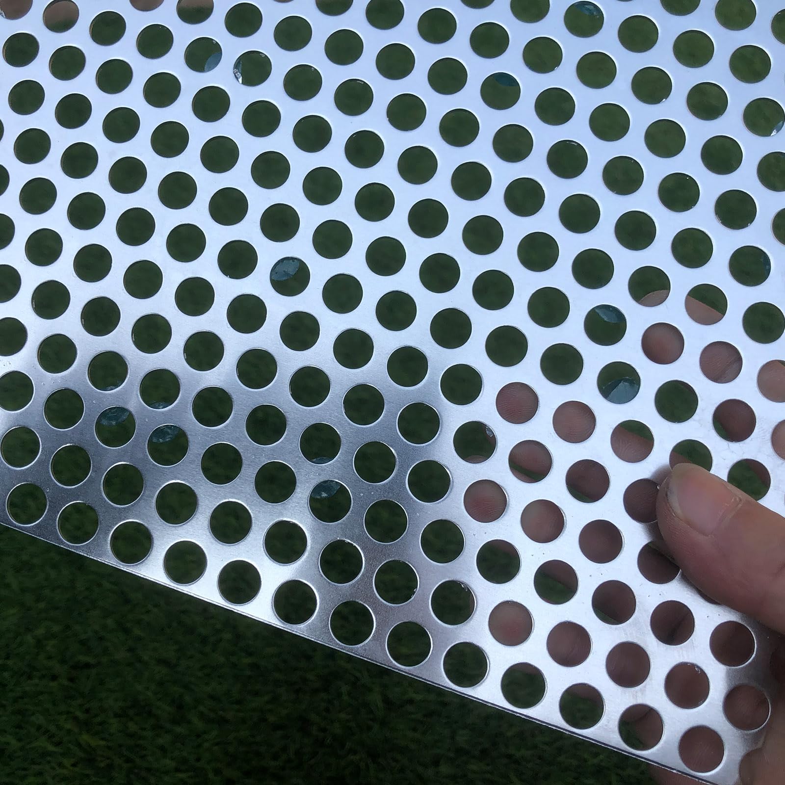 Aluminum Perforated Metal Sheets 16 Gauge 23.6 inch by 11.8 inch Expanded Metal Mesh Aluminum Opening 2/5" 0.4 inch (About 10 mm) Perforated Steel Sheet Mesh Screen Decorative-image-46