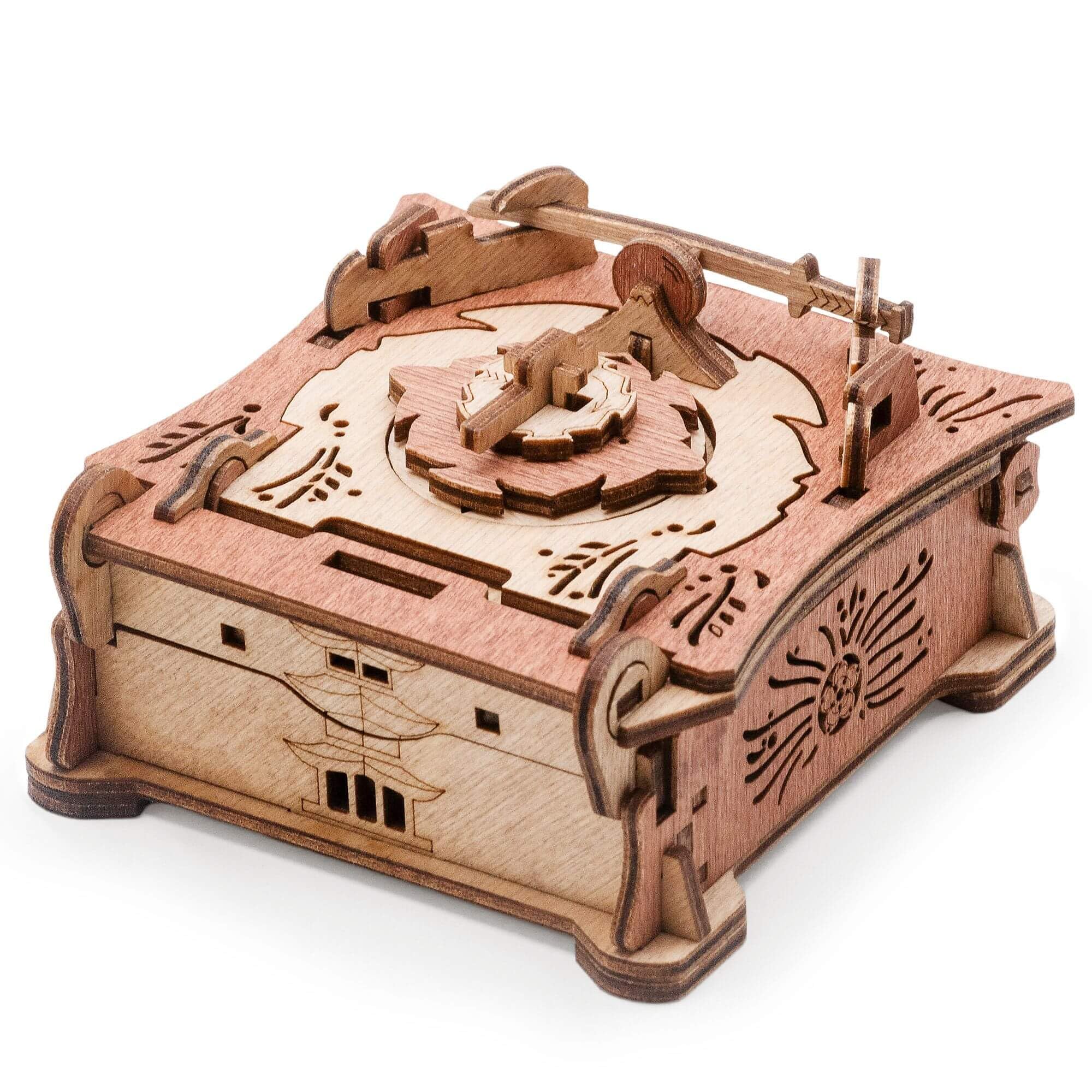 iDventure Samurai Puzzlebox | Escape Room Mechanische Schatzkiste | Geburtstagsgeschenk | 3D Holzpuzzel Rätsel | Knobelspiel für Erwachsene und Rätselbox für Jugendliche 14+