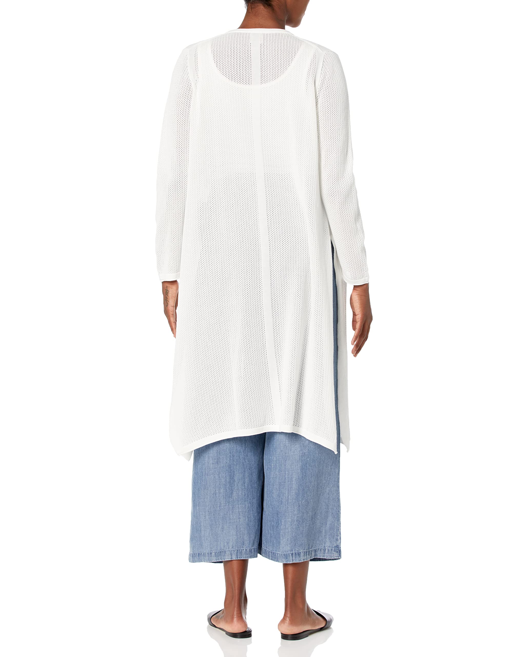 Long Sleeve Duster Cardigan with Side SL Bright White