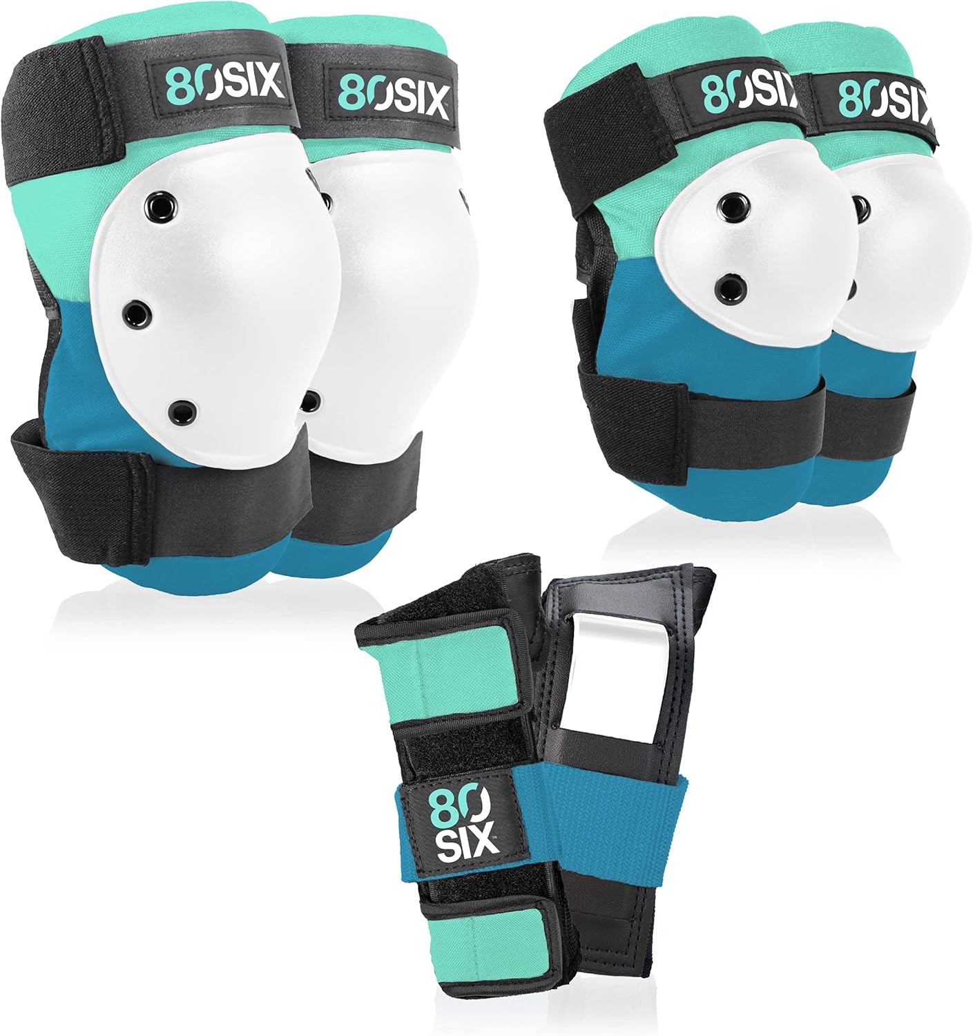80Six Kids Multi-Sport Pad Set with Wristguards, Elbow Pads, and Knee Pads, Designed by Industry