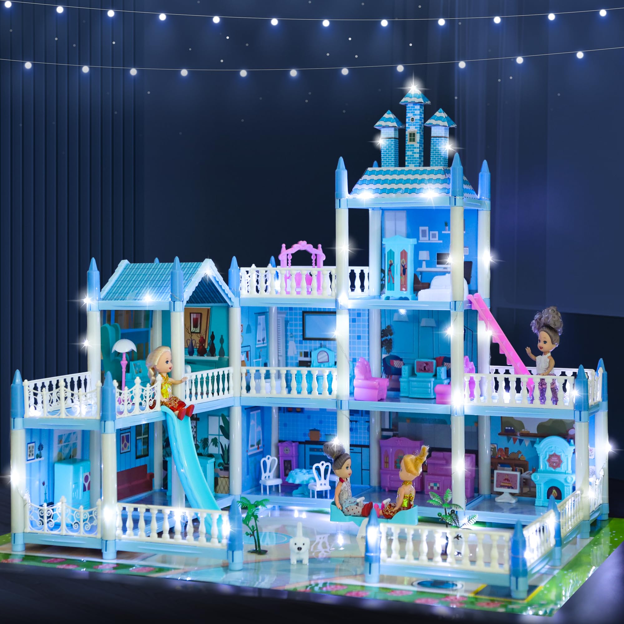 Amazon | 大きなドールハウス 3歳 4歳 5歳 6歳 7歳 8歳 3階建ての9部屋