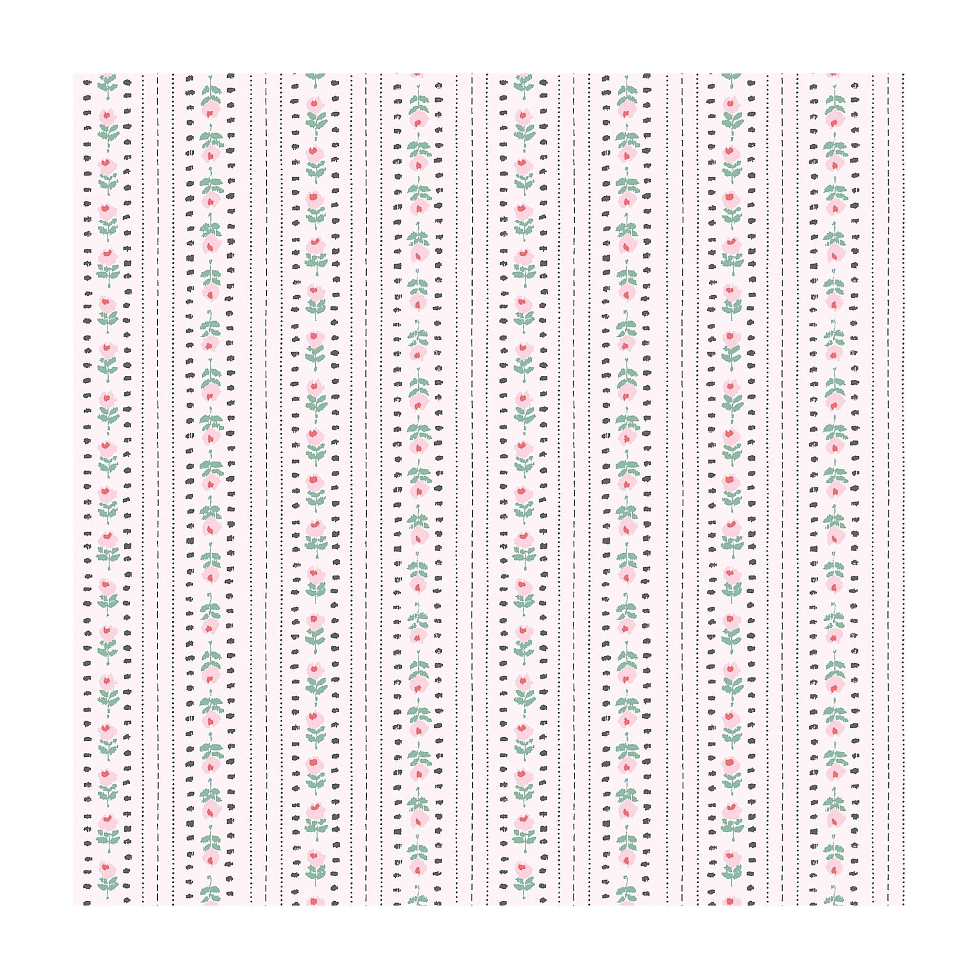 Cath Kidston Rose Ticking Stripe Pink Wallpaper from B&Q