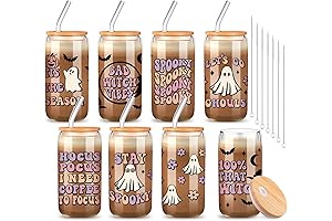 Skull Mason Jars with 16oz Capacity and Matching Lids and Straws