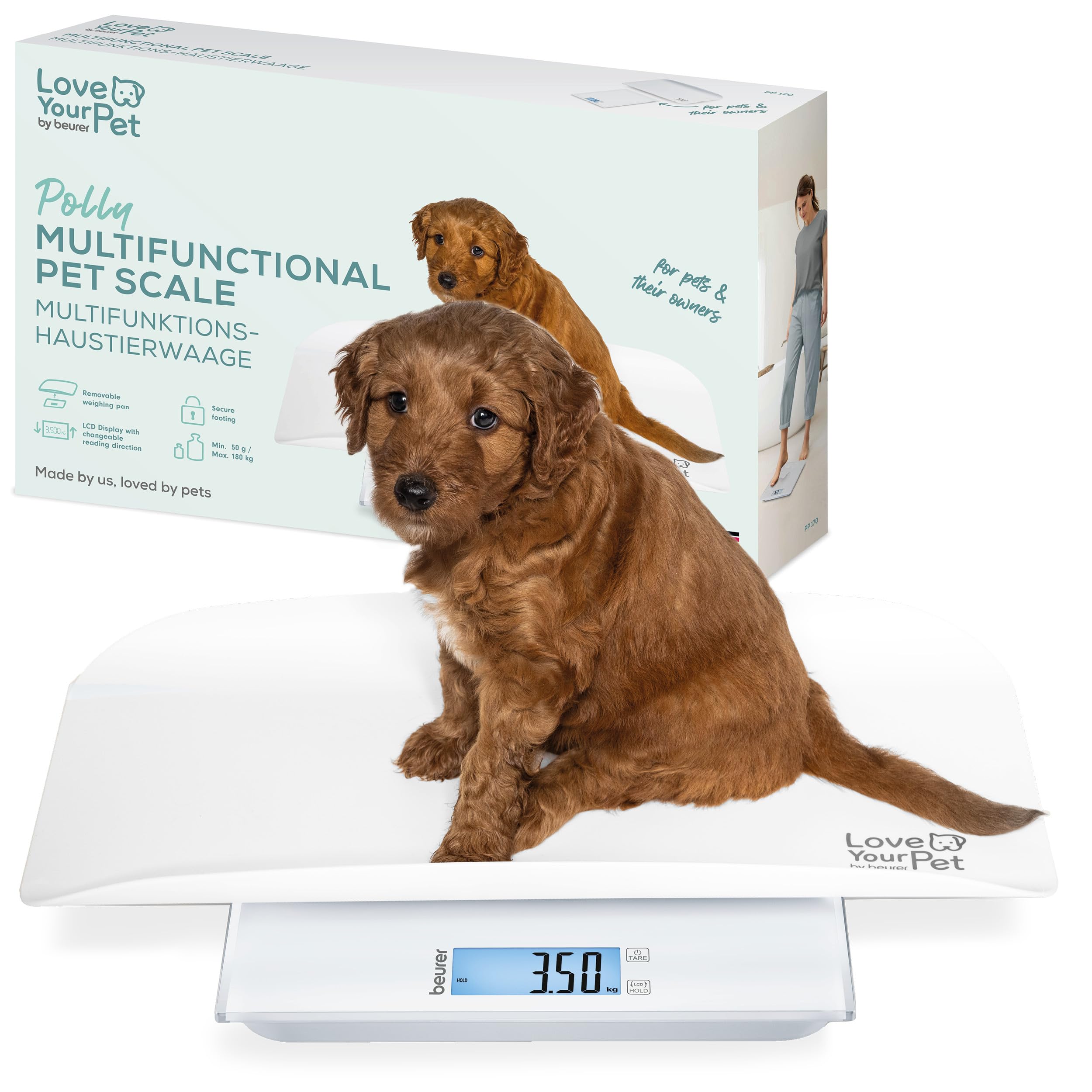 BEURER Bilancia 2 In 1 Pesa-animali Pp 170 Polly-bianco