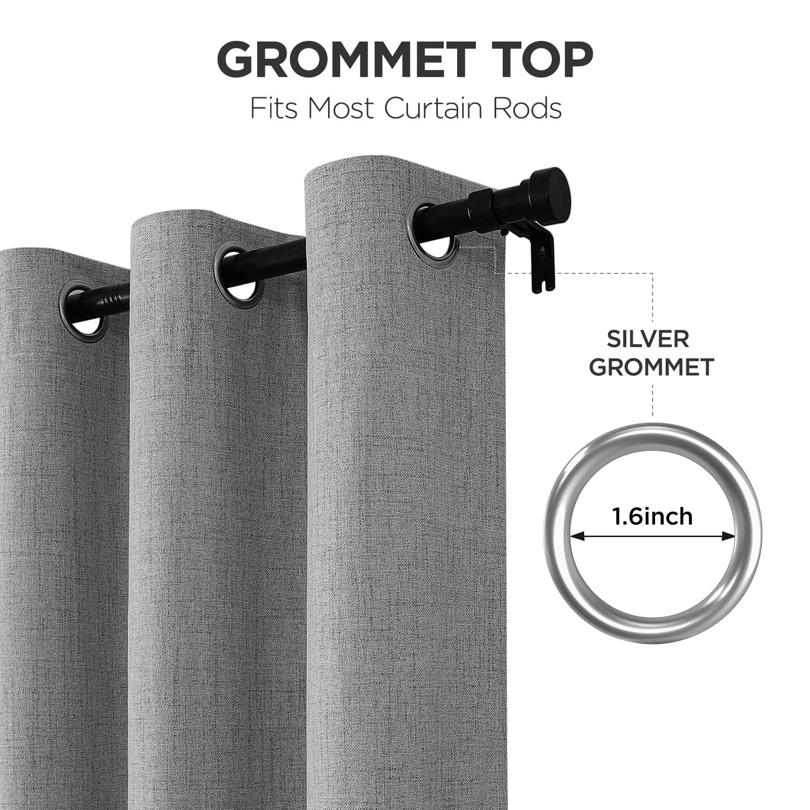Joydeco Cortinas Opacas de 63 Pulgadas de Largo, 2 Paneles, Burg, Cortinas de oscurecimiento de habitación para Dormitorio, Cortinas térmicas 100% Opacas con Textura, protección de privacidad, Juego