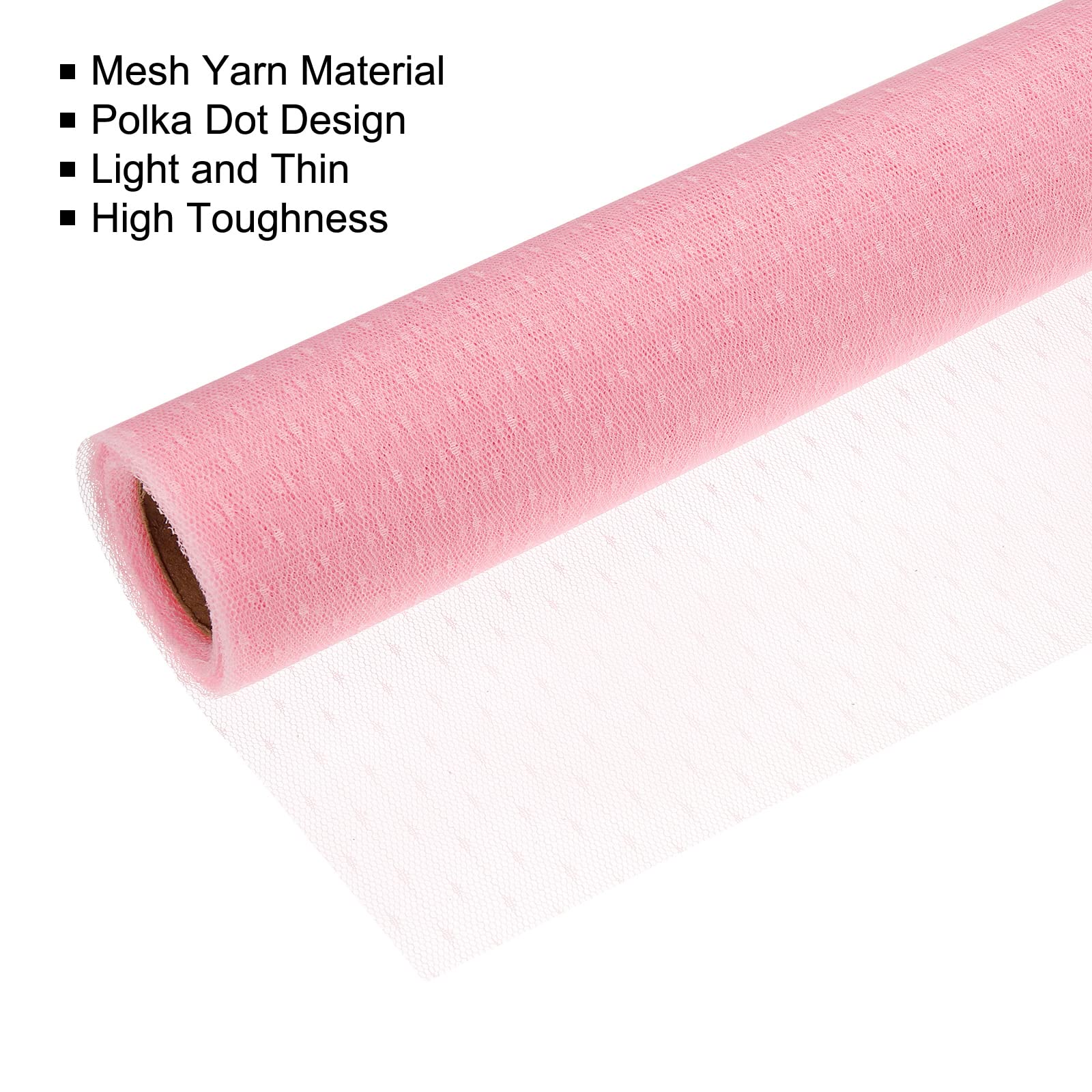 PATIKIL Flower Wrapping Mesh Paper, 30ft Floral Bouquet Craft Packaging Net Yarn for Wedding Party Pink - Image 3