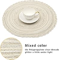 Vista 3 de SHACOS - Manteles individuales circulares y trenzados para mesa de comedor, hogar, bodas, celebraciones, días festivos; juego de 8 individuales